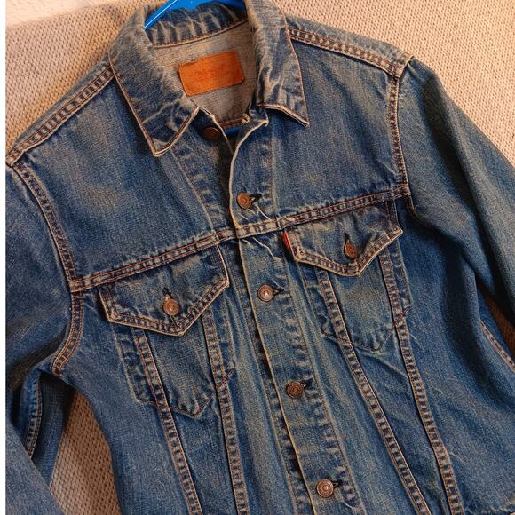 Levis Big E Type 3 Vintage Denim Jacket Mens Small Blue 1970 #52 Distressed USA - Picture 4 of 16